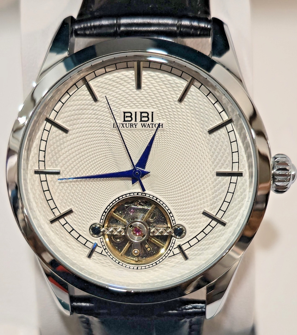 B1136 BIBI LUXURY White case, white dial, black leather strap Automatic